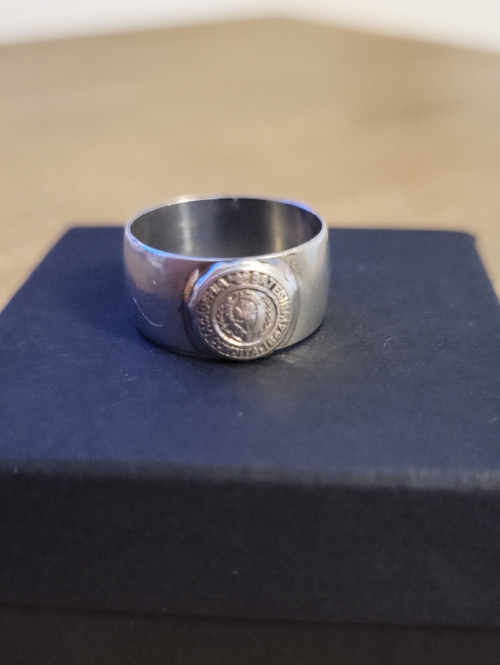 Vintage Sterling Silver Bates College Seal Signet Ring